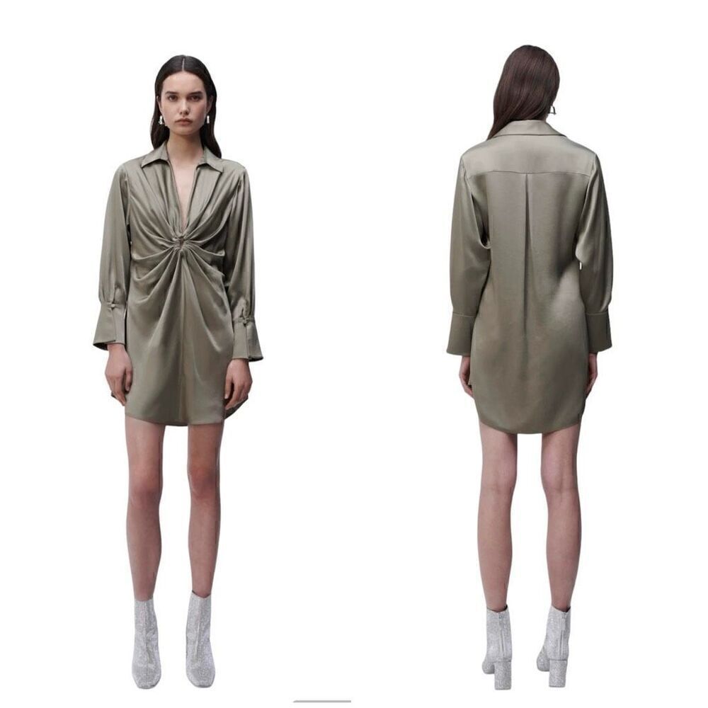 Jonathan Simkhai Roma Mini Dress in Willow-Size XS